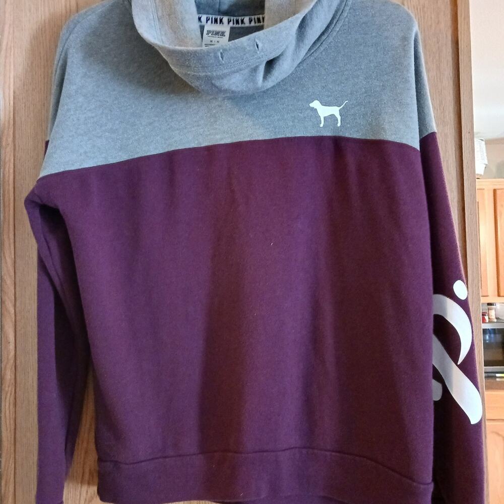 Victoria's Secret PINK Cowl Neck Colorblock Sweatshirt Size M